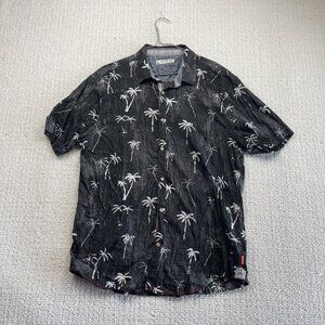 Projek Raw Floral Hawaiian Button Up Shirt Men XL Summer Party Light Breathable